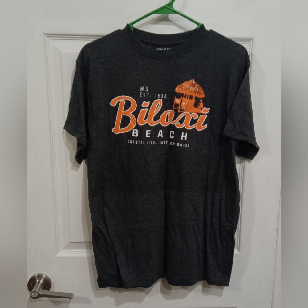 Surf Style Biloxi Beach Tee - Charcoal